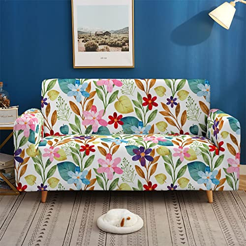 Highdi Floral Impresión Funda de Sofá Elástica, Fundas para Sofá de 1/2/3/4 Plazas, Universal Funda Cubre Sofas Ajustables Protector Cubierta de Muebles (Jardín,2 plazas)