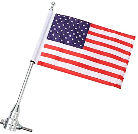 Motorcykel bakre sidomontering flaggstång med amerikansk flagga, lämplig för XL883 1200 X48, flaggstorlek - 25x17cm