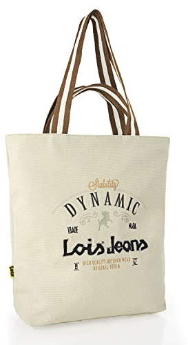 Lois - Bolso Shopper Mujer Espacioso y Elegante Bolso Hombro Mujer Casual Moderno. Shopper para Oficina Diario y Viajes Ideal, Beige