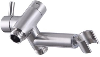 Massiver Metall Duscharm Umsteller mit Handbrause Halterung für Handbrause Duschkopf 3-Wege Badezimmer Universal Duschsystem Ersatzteil (gebürstetes Nickel)