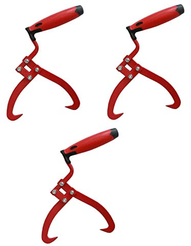 Baumarktplus Handpackzange 7 Zoll Packzange Maulöffnung 18 cm Handhebehaken Sappie Holzgreifer Holzpackzange Schleppzange Forstzange Forst Holz Outdoor (3 Stück)