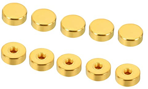 PATIKIL 10Pack M5 Hutmutter Zylindermutter Schraube Huteinsatz Deckel Gold | Schraube Flach Innengewinde Hardware Steckverbinder Leuchtmittel Elektrophorese