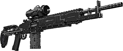 AKOGD MK14 Kampfgewehr Bausteine Bausatz, 1606 Teile Gewehr Bausteine Modell mit Schussfunktion, Pistole Schießwaffe Modell Klemmbausteine Waffen-Gewehr Konstruktion Bauset