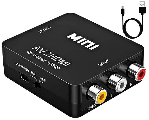 Esellertree HDMI to RCA, 1080P HDMI to AV Converter, HDMI to 3 RCA CVBS Full HD Video 1080P AV Scart Composite Converter Adapter, Support NTSC/PAL for PC Laptop