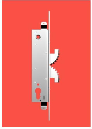 Cipierre 4001 - Serratura brevettata con elevate caratteristiche antiscasso per profilati tubolari da mm. 50 (Entrata 30 mm. - Corsa rinvii 25 mm) (Blocco maniglia cilindro Frontale)