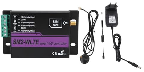 Controller per Interruttore Remoto GSM 4G, Interruttore relè a 2, Monitoraggio della Temperatura e 'umidità con Allarme APP e SMS, Automobili, Luci a LED Altro