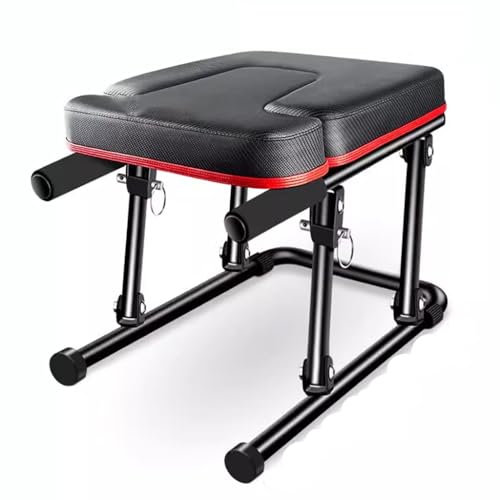 Klappbarer Inversionsstuhl, Yoga-Inversionsstuhl, Kopfstandhocker mit Armlehnen, verdickte Schulterpolster, multifunktionaler Haushalts-Inversionshocker, schwarz