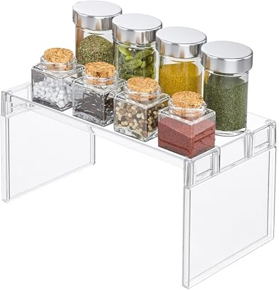 Trennwand Aufbewahrungsregal Organizer kühlschrankregale Kühlschrank - Küchenregal Stapelbar Regal Transparenter Multifunktion für Küchen Arbeitsplatte Speisekamme Schrank Theken Gemüse (1 PCS)
