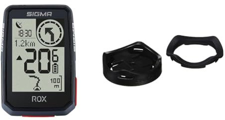 SIGMA SPORT ROX 2.0 Black | Fahrradcomputer Kabellos Mit GPS & Navigation | Outdoor Navigation Für Pures Fahrvergnügen, Schwarz, 44,9 x 73,6 x 18,4 mm & Zubehör, GPS Halterung