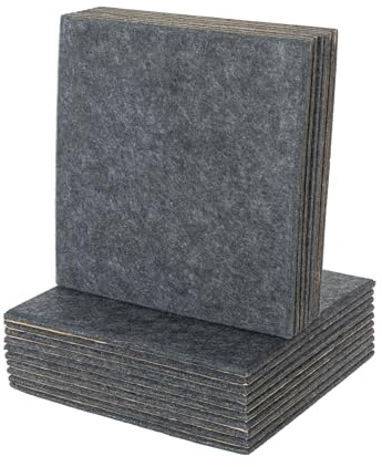 Akustikplatten Selbstklebend 18 Stück, Akustische Behandlungen, Schalldämmungs-Wand der hohen Dichte für Wanddekoration, Schalldämmungs-Platten einer selbstklebenden Rücksei (Dunkelgrau)