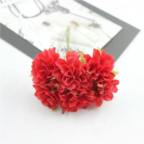 CLXLYU Künstliche Blumen aus Seide, Chrysanthemen, 6 Stück/Los, 3 cm, zum Selbermachen, Kranz, Geschenk-Box, Handwerk, künstliche Blumen für Hochzeit, Zuhause, Party, Dekoration, 5