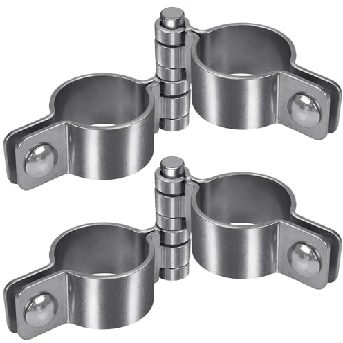 Insaga 1-3/8'' Chain Link Fence Gate Post Hinge Kit, Thick SUS304 Chain Link Fence Parts Includes Female Gate Hinge (2pcs) and Male Gate Hinges (2pcs), Heavy Duty Gate Hinges up to 500LB (2 Pairs)