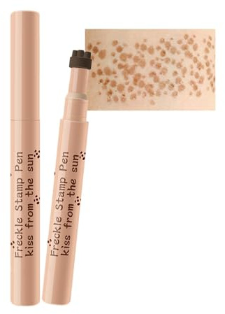 Stylo de maquillage pour taches de rousseur - Naturel et réaliste - Durable et étanche - 3 points - Pinceau Freckles pour un maquillage naturel sans effort - Marron foncé