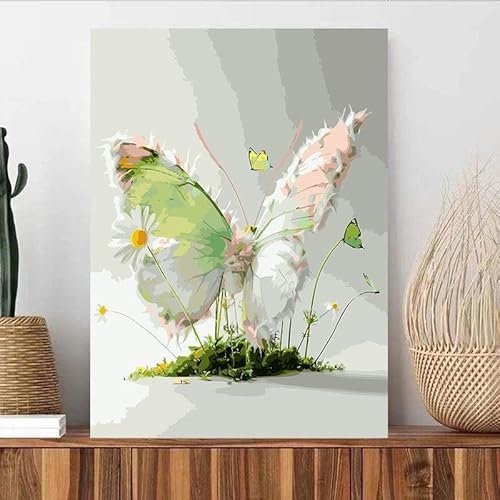 Malen Nach Zahlen Erwachsene Landschaft, Blume Malen Nach Zahlen für Erwachsene, DIY Ölgemälde Leinwand Set mit Pinsels und Farbe, Als Geburtstag Weihnachten Geschenk für Frauen Home Deko 20x30 cm