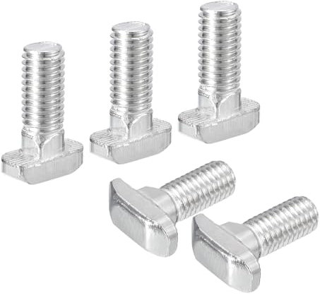 QUARKZMAN 10 Stück Hammerkopfschrauben T-Nutenbolzen, M8 x 20 mm Hammerkopfbolzen T-Schraube Einsteckbolzen für 4040er Serie T-Nut Aluminium-Strangpressprofil, 304-Edelstahl, Silber