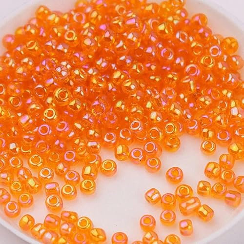 Glasreisperlen in verschiedenen Größen, 1,5–4,0 mm, transparente Farbe, Streuperlen, DIY-Perlenquasten-Zubehör, Hyazinthe AB-04, 3,0 mm, 14800 Stück