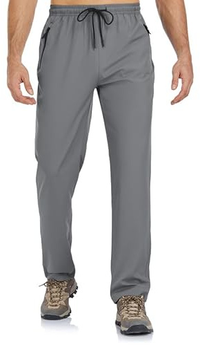 BondiTrekk Pantalon de jogging pour homme avec poche zippée - Pantalon de sport long - Pantalon de sport - Pantalon d'entraînement - Pantalon de course - Pantalon de yoga - Pantalon en molleton avec