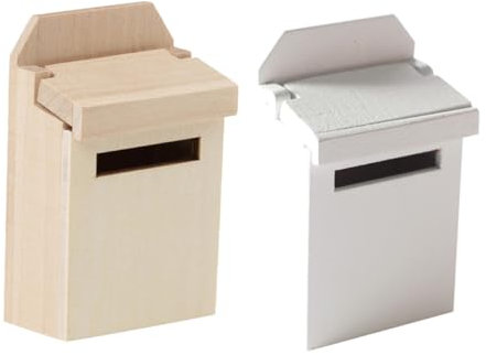 Toyvian 2 Pièces Mini boîte aux Lettres Jouets de Bureau Jouets Miniatures Campeur Maison Poupée Toys Accessoires de Photographie Mini Ornement de boîte aux Lettres Bois