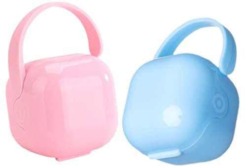 Schnullerhalter Etui 2 Stück aus Pp zum Aufbewahren für Babys | Tragbar, Glatte Kanten, Schutzgehäuse, für Unterwegs, Zwei Boxen, Passend für Babybedarf