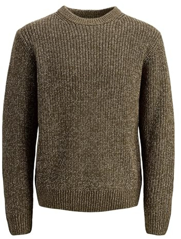 JACK & JONES Jorbleecker Knit Crew Neck BF, Verde Oliva, XL