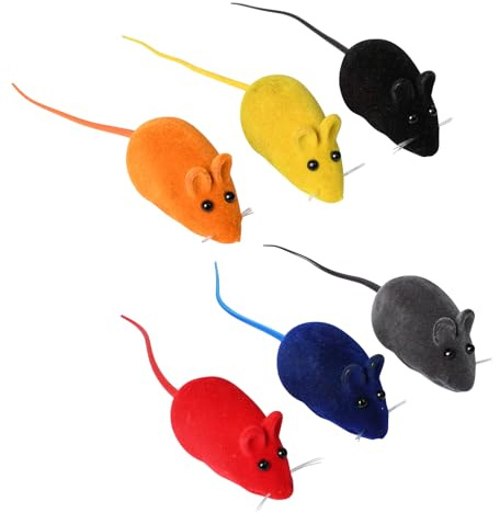 Pumwoy 6 Stück Katzenspielzeug Maus, Quietschende Mäuse Quietschende Mäuse, Spielzeugmäuse für Katzen Spielzeugmaus Katzen, Spielzeugmaus Katzenfür Kätzchen jeden Alters