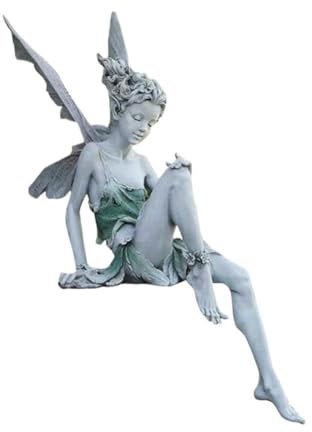 YUYQAQ Sitting Fairy Statue Garden Ornament, Angel Yard Statues, Fairy Gifts for Women Garden Fairy Figurines Outdoor Decor