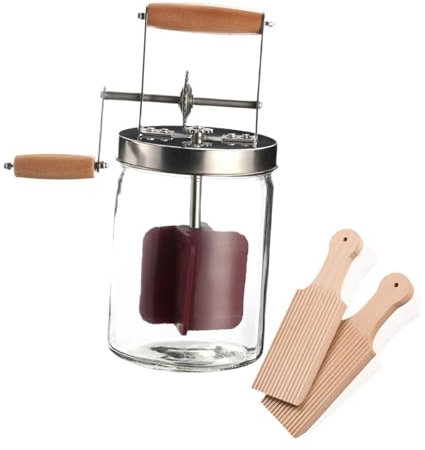 Churn de mantequilla de manivela vintage | Herramienta de cocina antigua para mantequilla casera | Fabricante de lácteos rústico para entusiastas de la cocina