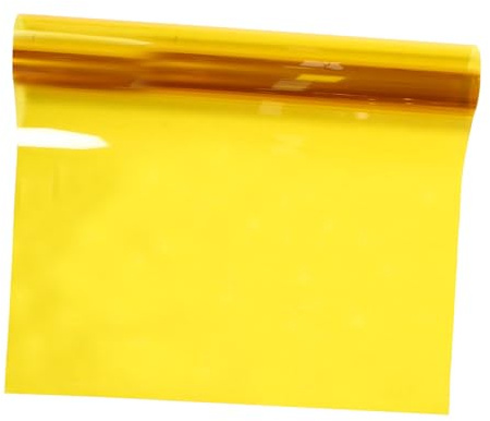 iplusmile Film de Fenêtre Décoratif Jaune en Pet PVC Protection Solaire et Occultation, Installation Facile pour Maison et Bureau, Autocollant Vitrail Translucide