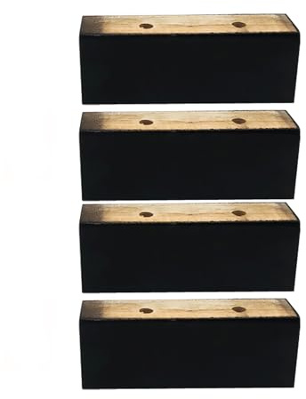 Set di 4 piedini rialzati per mobili in legno, gambe di ricambio per divano a forma di L, comò e tavoli, altezza 5 cm, elevatori in legno resistente per divano e decorazione domestica