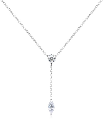 ALEXCRAFT Collier Femme Argenté Pendentif Colliers Goutte Zircone Élégant