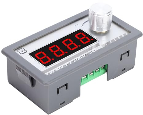Walfront Potenciómetro Digital Programable 10kΩ con Pantalla de 4 Dígitos Control de Voltaje Ajustable para Regulación Velocidad Inversores PLC Controladores DC