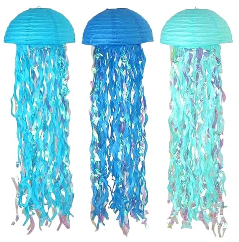 laxreheye Lanterne di carta | tema marino Medusen lanterne di carta – 6 pezzi ghirlande colorate da appendere per casa in spiaggia, soggiorno, camera da