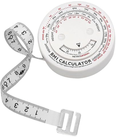 Tape Measure Body, BMI Body Tape Measure, 150 cm Retractable Body Fat Measuring Tool for Waist Circumference Body Mass Index Measurement with Bmi Calculator