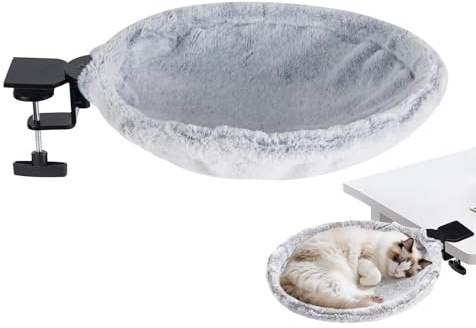 Letto Per Gatti Da Scrivania - Amaca Morbida Supporto Fino A 23 Kg | Letto Da Scrivania Ergonomico Per Gatti Per Dormire E Relax,Posto Morbido Per Adulti E Cuccioli