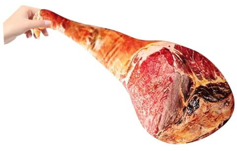 GARIOUANS Coussin à Câliner de Jambon Simulé 60 Cm, Grand Oreiller Peluche Doux pour Décoration Intérieure, Oreiller Câlin Original, pour Canapé, Lit et Présent Humoristique