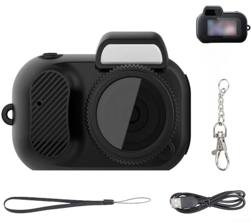 ZAMETTER Fotocamera ultra portatile 1080p HD con schermo integrato, 2 MP, grandangolo a 160°, videoregistratore USB, per selfie sportivi all'aperto, compatibile con scheda TF fino a 128 GB