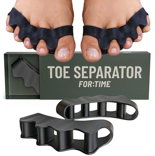 Ecarteur Orteil – 1 Paire Separateur Orteil en Gel pour Orteils Chevauchés – Redresseur Orteil – Toe Spacer en Silicone pour Correction de l’Hallux Valgus, Séparateur Orteil (Onyx, taille unique)