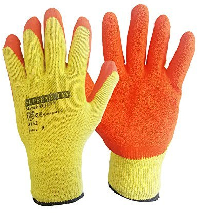 240 Pairs Latex Coated Orange Rubber Work Gloves Mens Safety Bulk Buy Whoesale Deal For Builders Mechanic Construction Gardening (XL)