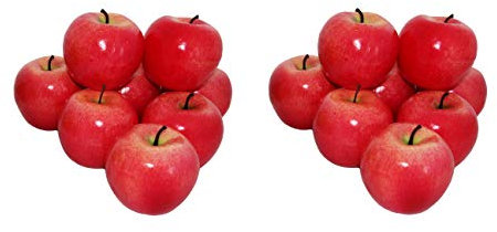 rukauf 16x Deko Äpfel Apfel ROT Kunstobst Kunstgemüse künstliches Obst Gemüse Früchte Dekoration