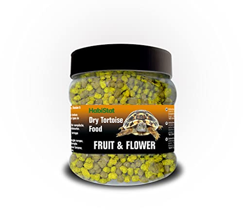 HabiStat - Torkad sköldpaddsmat - Frukt & Blomma - 200 g - Hög i fiber, vitaminer och mineraler - Kompletterande foder - Lämplig för europeiska, ryska och de flesta andra sköldpaddor