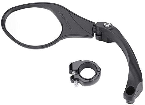 Bnineteenteam Rétroviseur de Vélo, Rétroviseur de Guidon de Vélo Réglable à 360 ° Miroir en Acier Inoxydable Vôté Gauche/Droit pour Vélo de Route VTT(la Gauche)