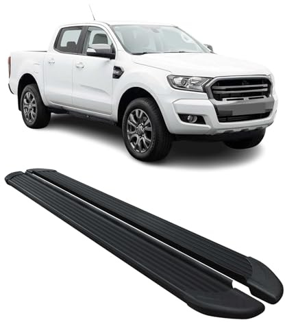 Marchepieds Latéraux pédale pour Ford Ranger T6 2012-22 DoubleCab Noir Alu