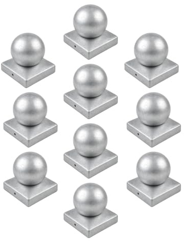 Baumarktplus 10x Pfostenkappe Kugel Pyramide verzinkt 10 x 10 cm | 101 mm, Abdeckkappe für Pfosten