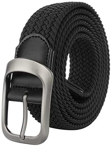 Drizzte Gürtel Herren Übergröße 110-180cm Männer Arbeits Elastischer Stretchgürtel Stoffgürtel Schwarz