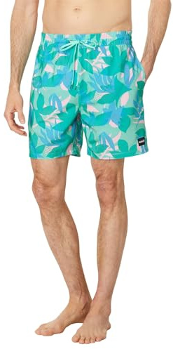 Boardshort herr – Cannonball Volley 43 cm, Tropisk dimma, XL