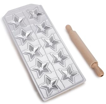 Imperia Raviolamp Linea Classica. Stampo per ravioli Made in Italy. Accessorio macchina per la pasta. Accessorio cucina tagliapasta in alluminio per pasta fresca con mattarello (10 Stelline)