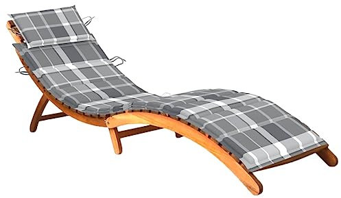 FUDUGEHMIOFWFJJ deckchair,liegestühle,sonnenbank,Sonnenliege mit Auflage Akazie MassivholzGeeignet für Garten, Pooldeck, Terrasse, Wohnzimmer