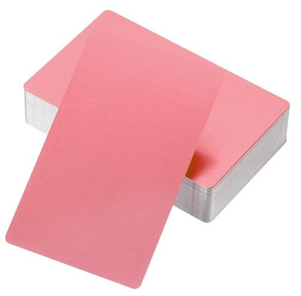PATIKIL 300 Pack Metall Visitenkarten Leer 0.45mm Dick Aluminum Rose Gold | 3.4x2.1, Laser Gravur Druckbare Namenskarte, Für Benutzerdefinierte Heimwerker