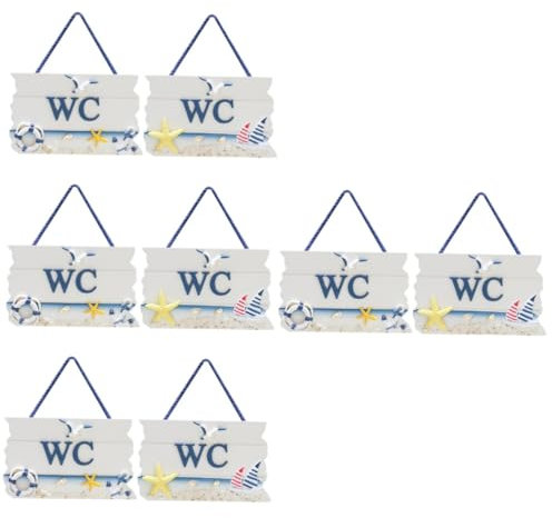 TOPBATHY 4 Ensembles Distributeur De Décoration De WC en Bois Panneau De Toilette Amusant pour Calfeutrage De Porte Panneau De Toilettes Autocollants Muraux Décoration De 2 pièces * 4
