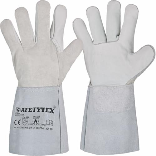 Safetytex Rindleder Handschuhe KOSSEBADE Schweißer Größen: 9 1 Stück | Rindvollleder & Spaltleder, Schutz vor Hitze, Funken, mechanischen Einflüssen, strapazierfähig, langlebig